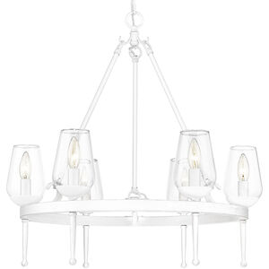 Regent 6 Light 26 inch Textured White Plaster Chandelier Ceiling Light